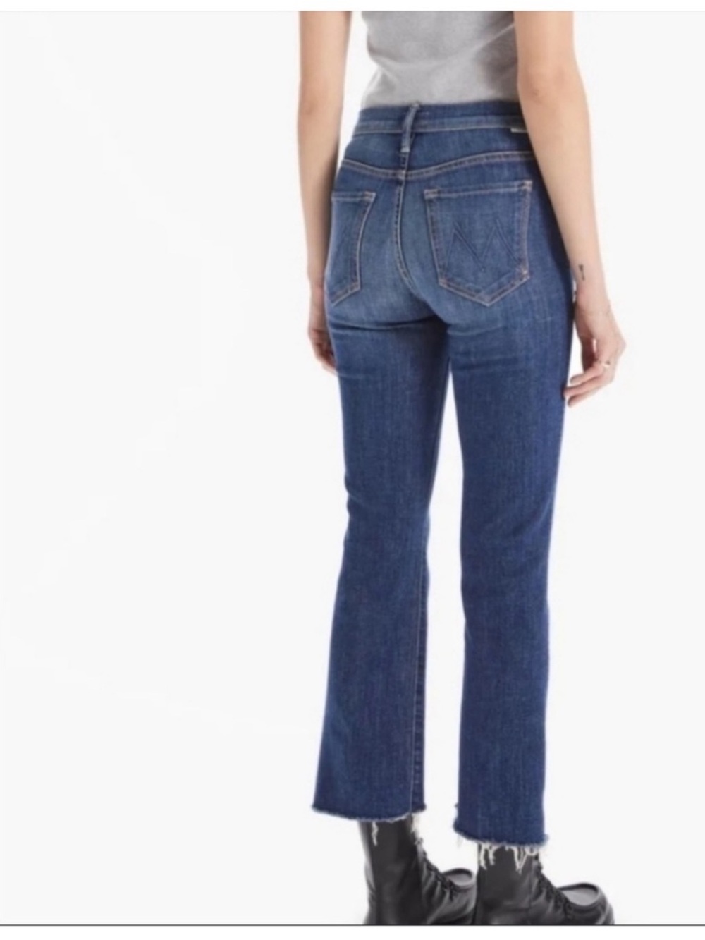 Mother Denim The Insider Crop Fray Jeans in Walking On Coals Size 26 - Picture 2 of 13